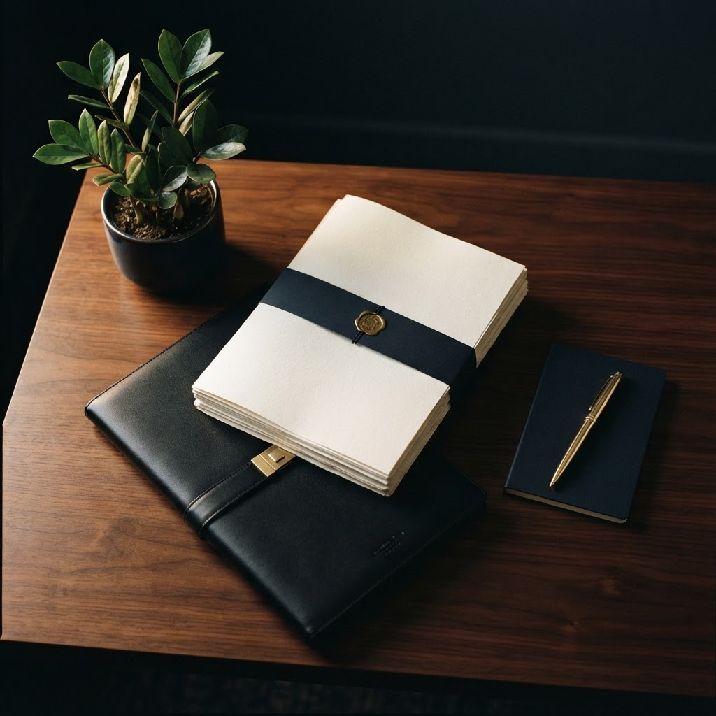Corporate documents and professional legal folder